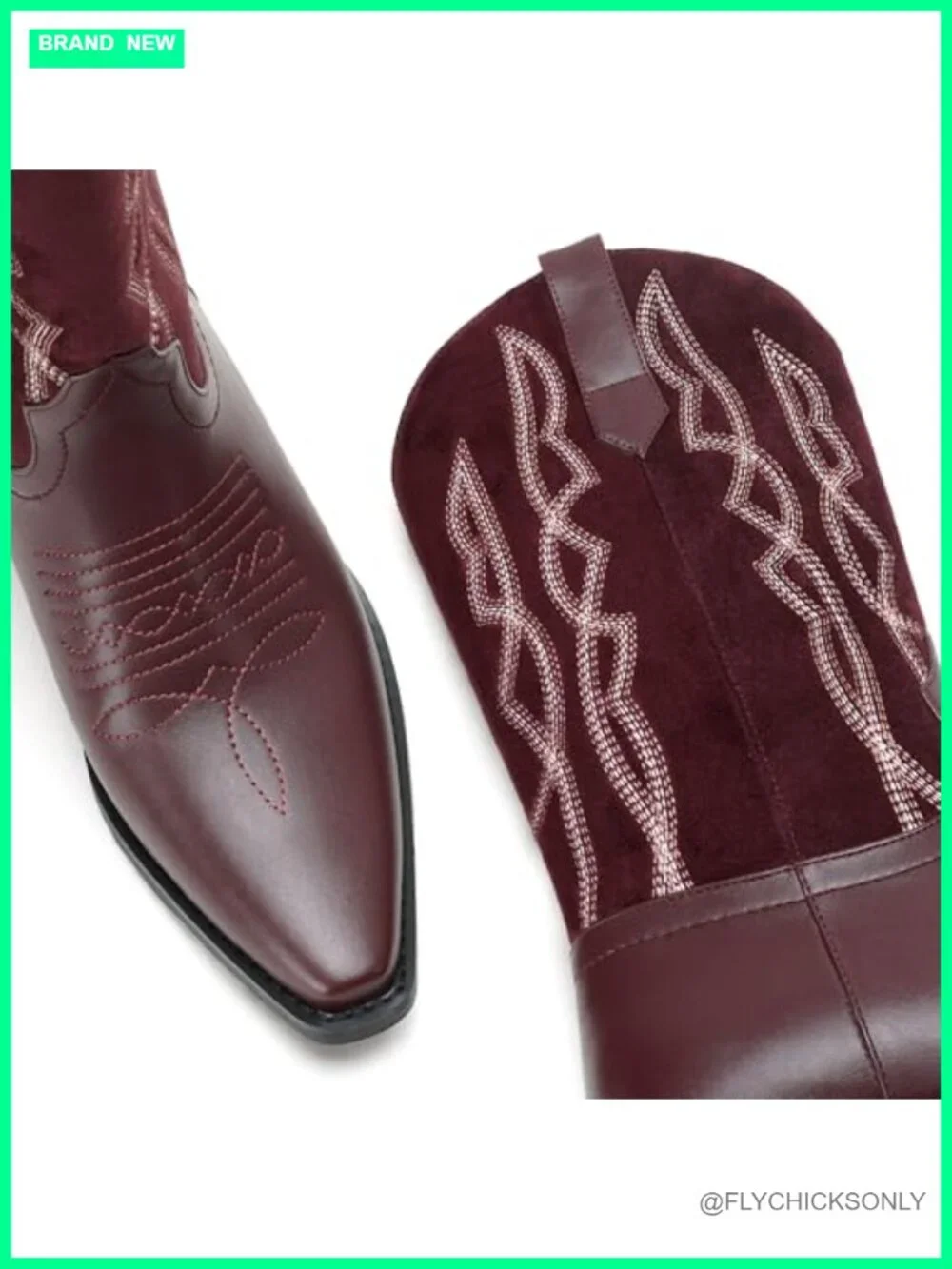 Women's Cowboy Boots Western Mid Calf Embroidery Patchwork Suede Cowgirl Boots